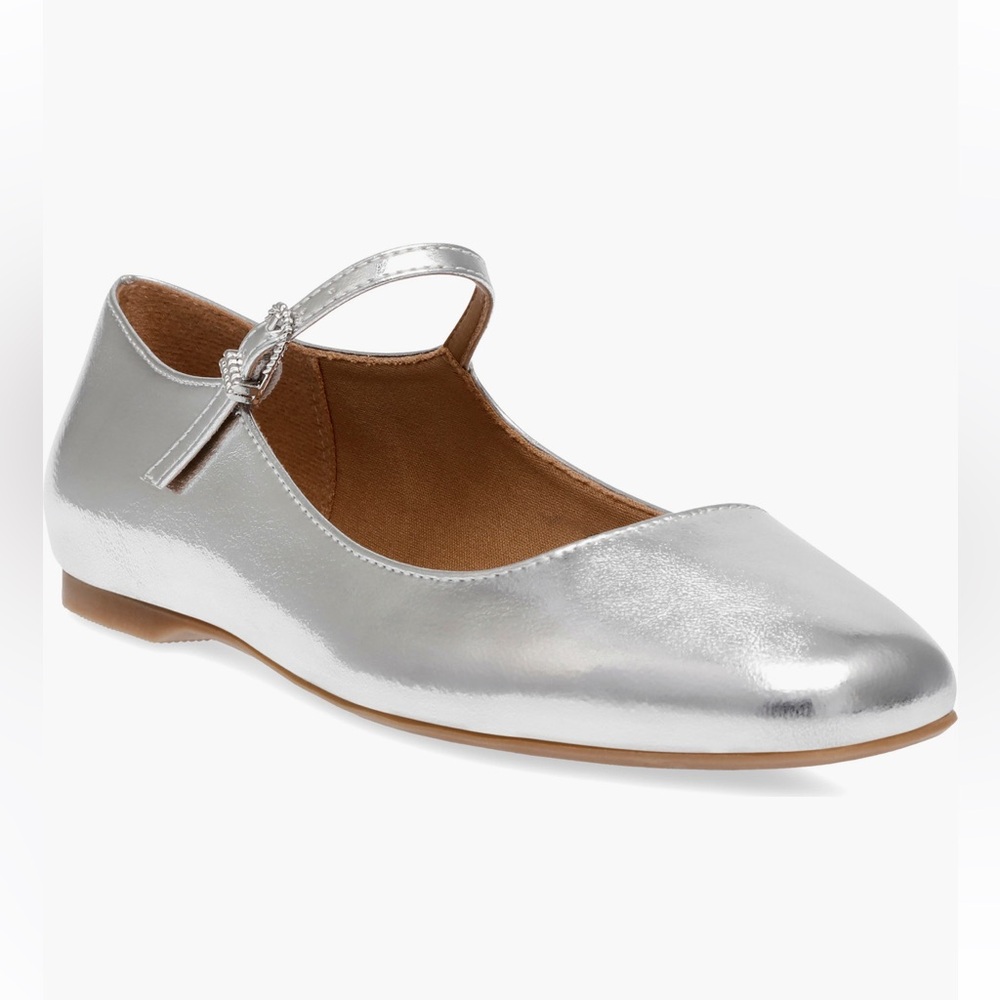 Dolce Vita Silver Flats with Ankle Strap